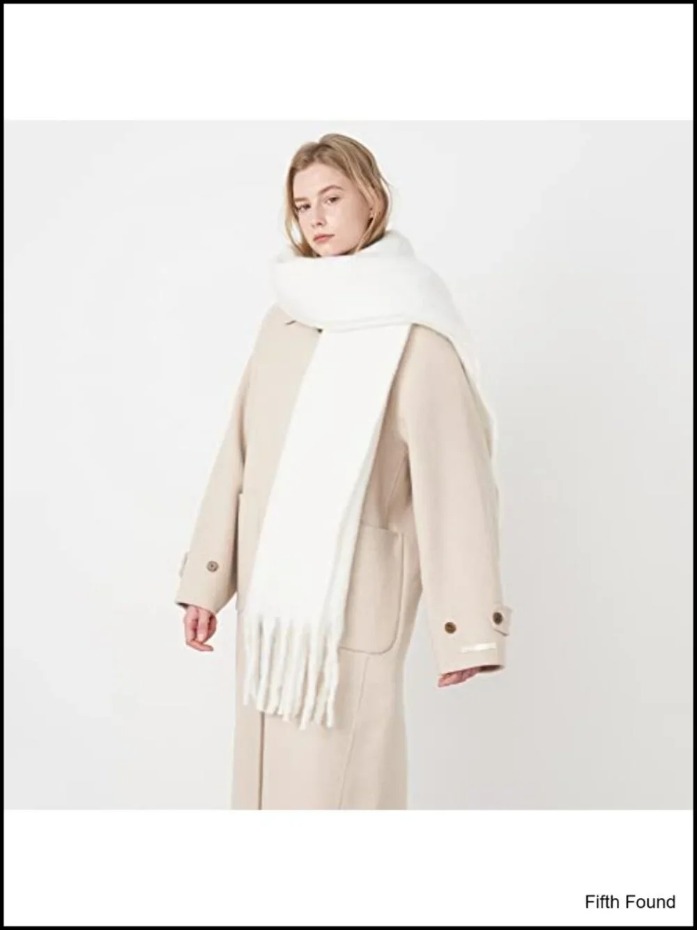 Oversized Chunky Scarf Women Thick Warm Tassel Winter Shawl Wrap
